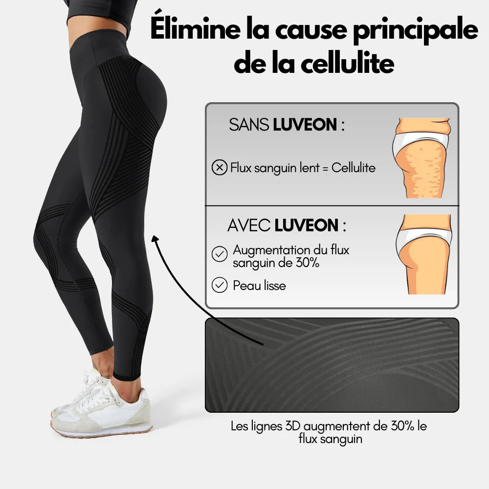 Legging 3D texture nid d'abeille anti-cellulite